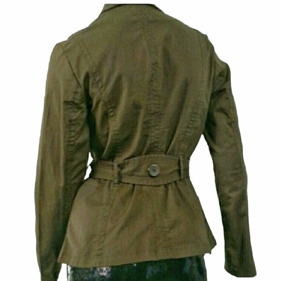 H&M Brown Cargo Utility Jacket Size 10 Wrap Blazer Office Wear Academia  Casual - Picture 3 of 8